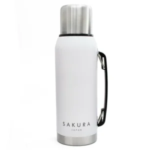 Termo Sakura 1lt acero inoxidable blanco