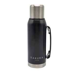 Termo Sakura 1lt acero inoxidable negro