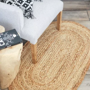 Alfombra oval de yute 40x60 cm