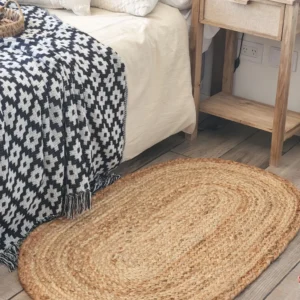 Alfombra Oval de Yute natural 40x60 cm