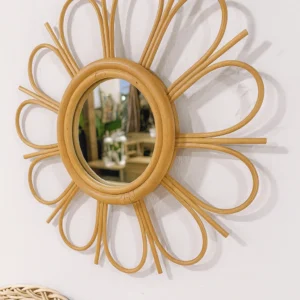 Espejo Rattan flor 53 cm