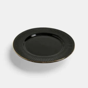 Plato de postre Acapulco Black borde dorado 21 cm x1
