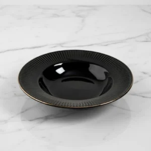 Plato hondo Acapulco Black borde dorado 22 cm x1