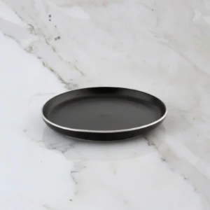 Plato postre porcelana Sakura black 20 cm