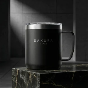 Taza térmica hermética Sakura negra 354 ml