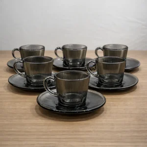 Taza y plato Grey x6 unidades